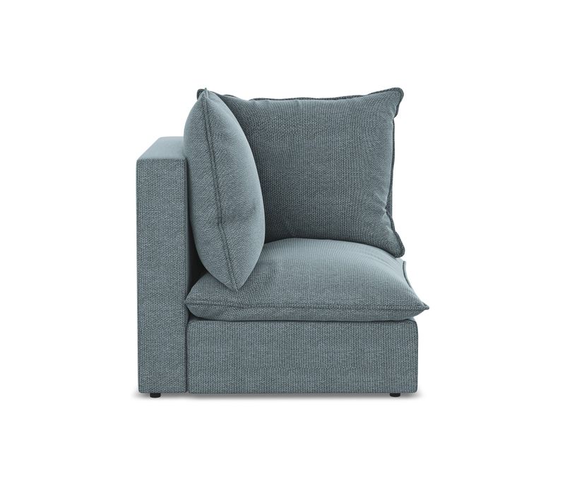 Fauteuil D'angle Pour Canapé Modulable Manao En Tissu Bouclette Jeans
