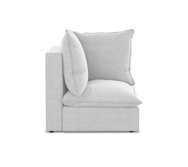 Fauteuil D'angle Pour Canapé Modulable Manao En Tissu Bouclette Argent