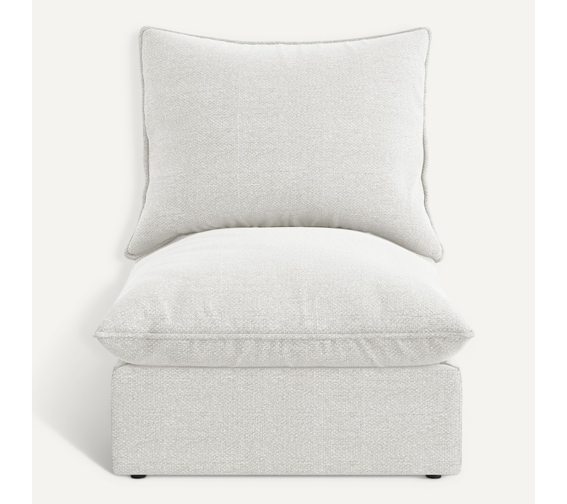 Fauteuil Pour Canapé Modulable Manao En Tissu Bouclette Blanc