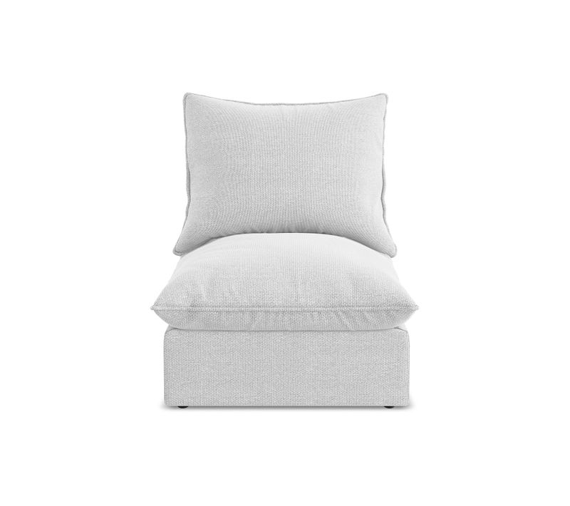 Fauteuil Pour Canapé Modulable Manao En Tissu Bouclette Argent