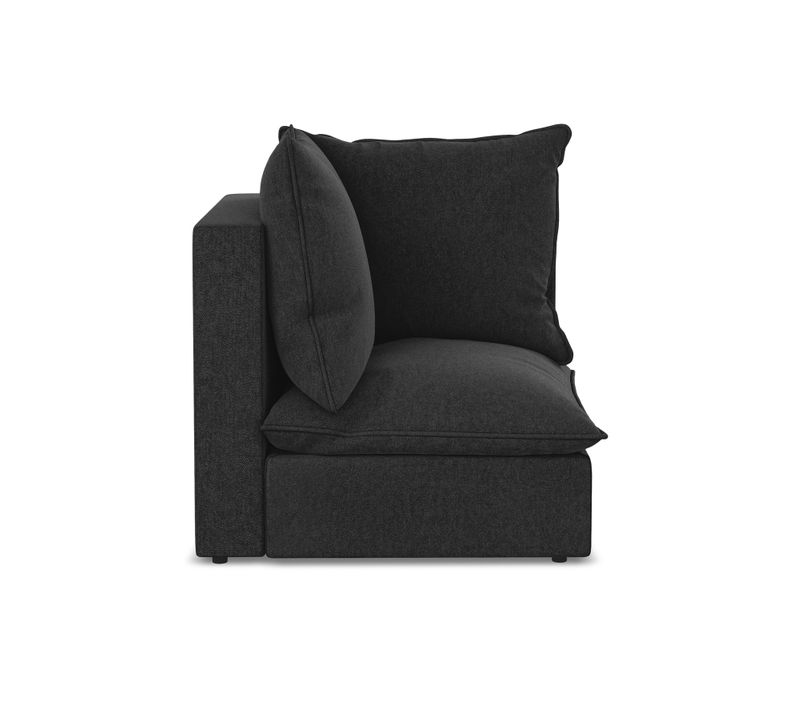 Fauteuil D'angle Pour Canapé Modulable Manao En Velours Noir