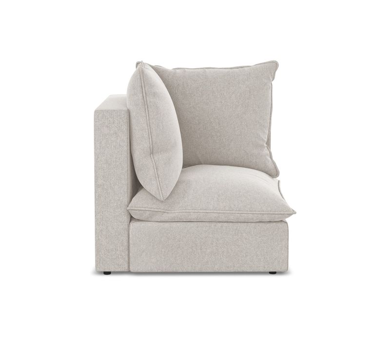 Fauteuil D'angle Pour Canapé Modulable Manao En Velours Beige Clair
