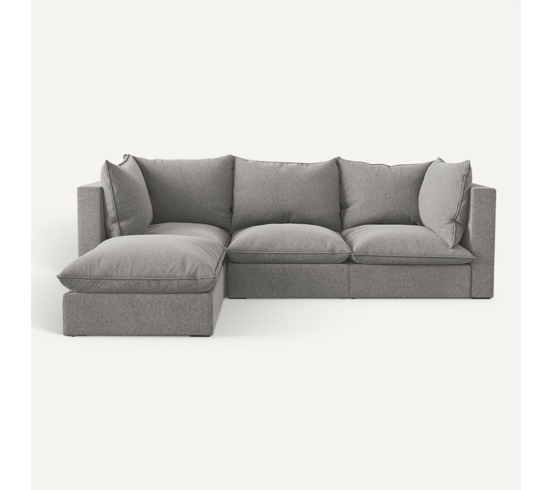 Canapé D'angle 3 Places Modulaire Gauche Manao En Velours Gris