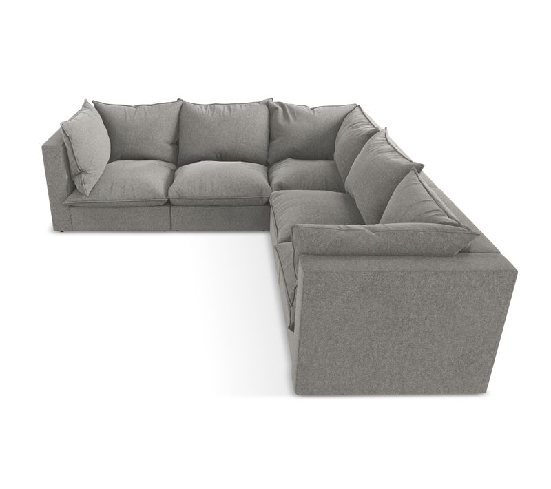 Canapé D'angle 4 Places Modulaire Manao En Velours Gris