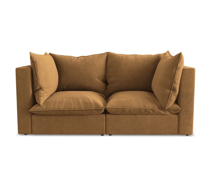 Canapé Modulable 2 Places Manao En Tissu Texturé Terre Cuite