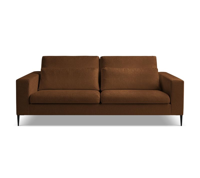 Canapé 3 Places Akala En Tissu Chenille Terre Cuite