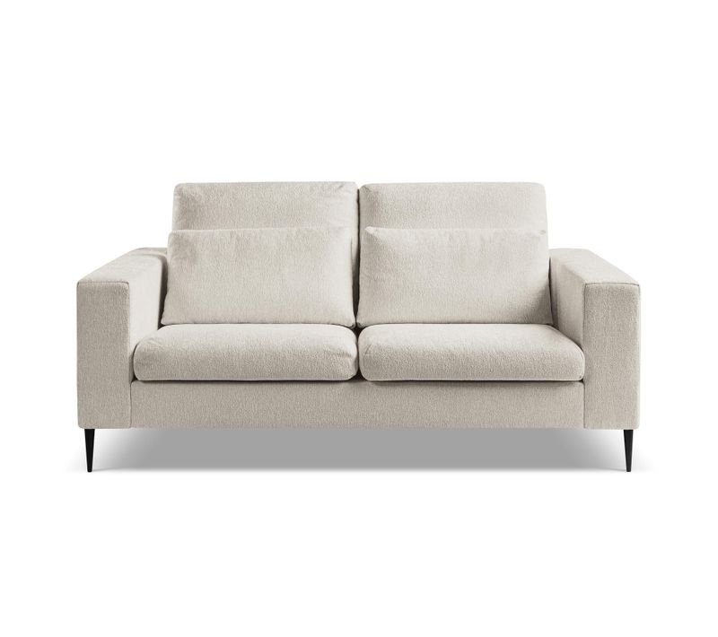 Canapé 2 Places Akala En Tissu Chenille Beige