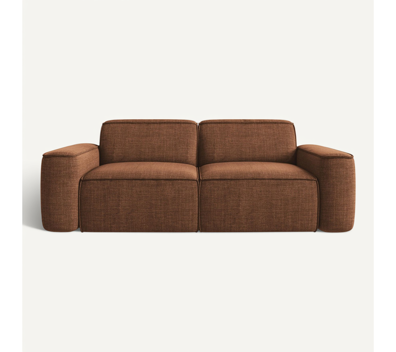 Canapé Modulable 3 Places Omao En Tissu Texturé Terre Cuite