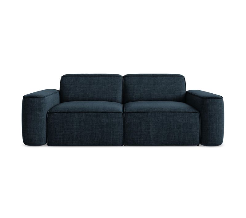 Canapé Modulable 3 Places Omao En Tissu Texturé Bleu Royal