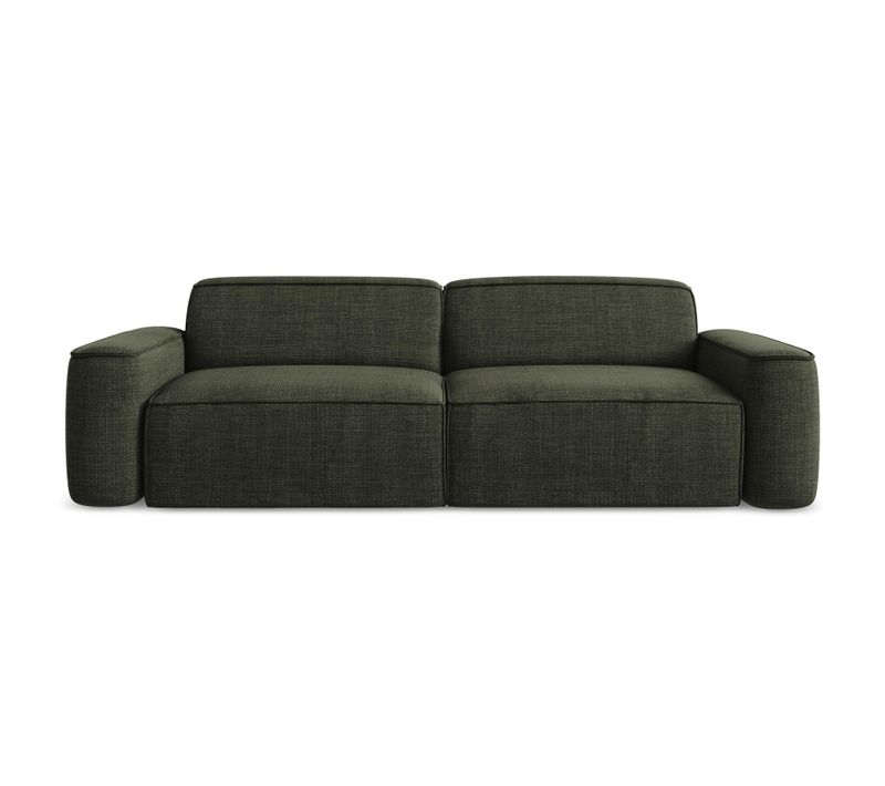 Canapé Modulable 4 Places Omao En Tissu Texturé Olive