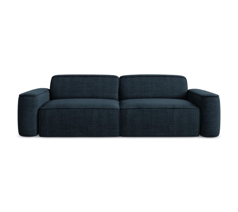 Canapé Modulable 4 Places Omao En Tissu Texturé Bleu Royal