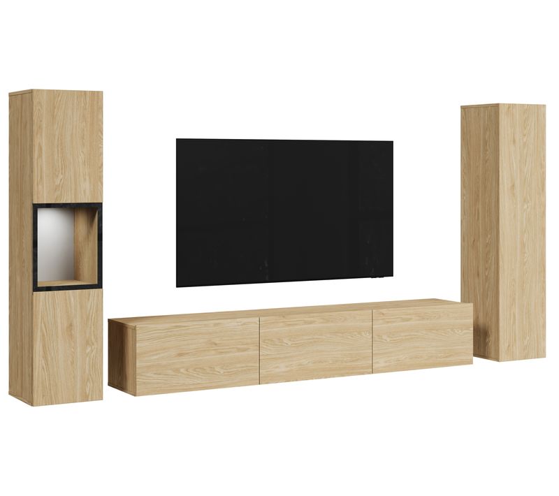 Ensemble De Meubles Brela Iii - Chêne Huilé Avec éclairage LED