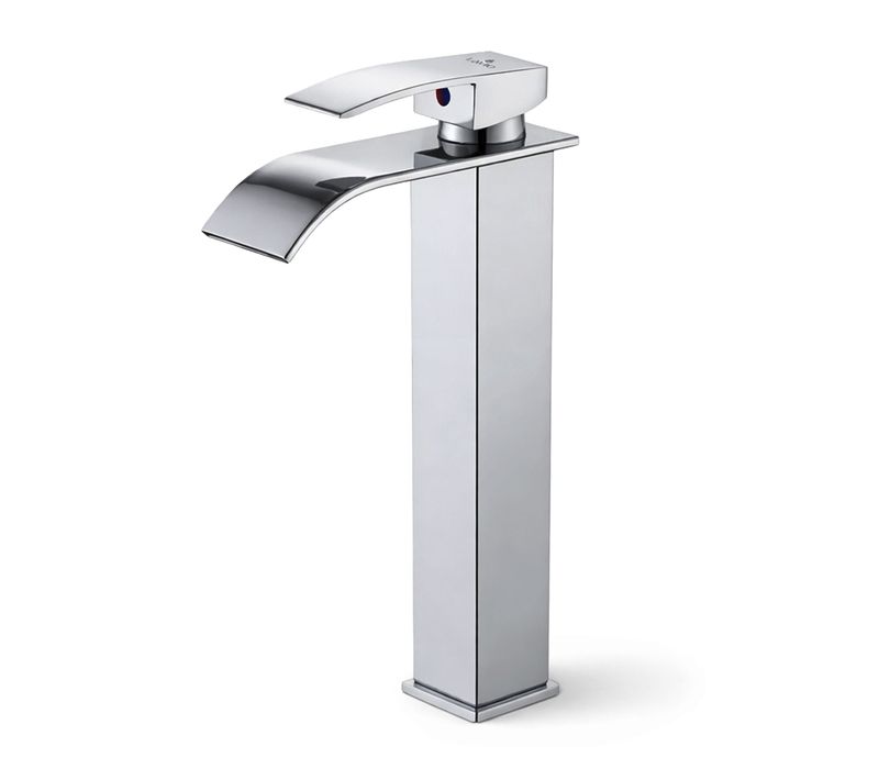 Mitigeur Lavabo Haut Cascade Chromé Vasque À Poser Robinet Salle De Bain Evio
