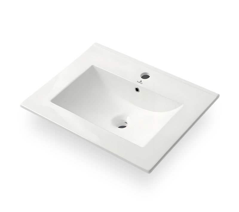 Lavabo Encastrable Rectangulaire Nordis Céramique 61 Cm Blanc