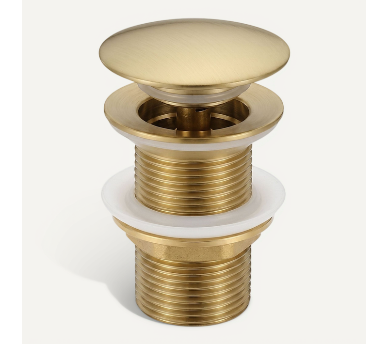Bonde Lavabo Clic Clac Sans Trop Plein Acier Inoxydable Or
