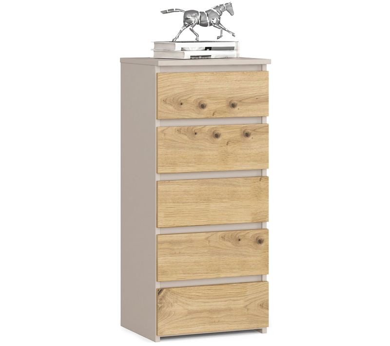 Commode Cl5 Cachemire 40 Cm 5 Tiroirs Façade Chêne Artisan 40x35x92 Cm