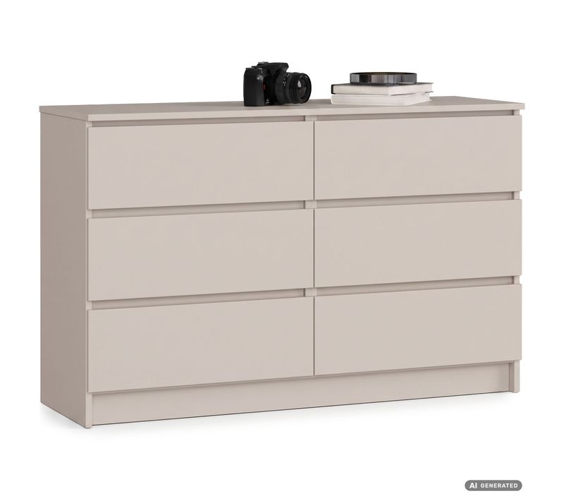 Commode K120 Cachemire 120 Cm 6 Tiroirs 120x40x77 Cm