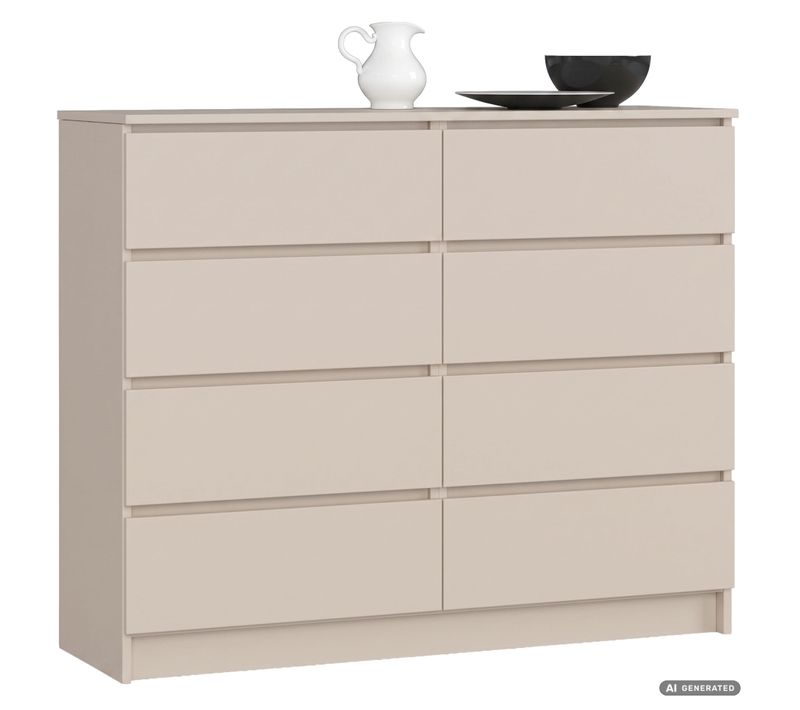 Commode K120 Cachemire 120 Cm 8 Tiroirs 120x40x99 Cm