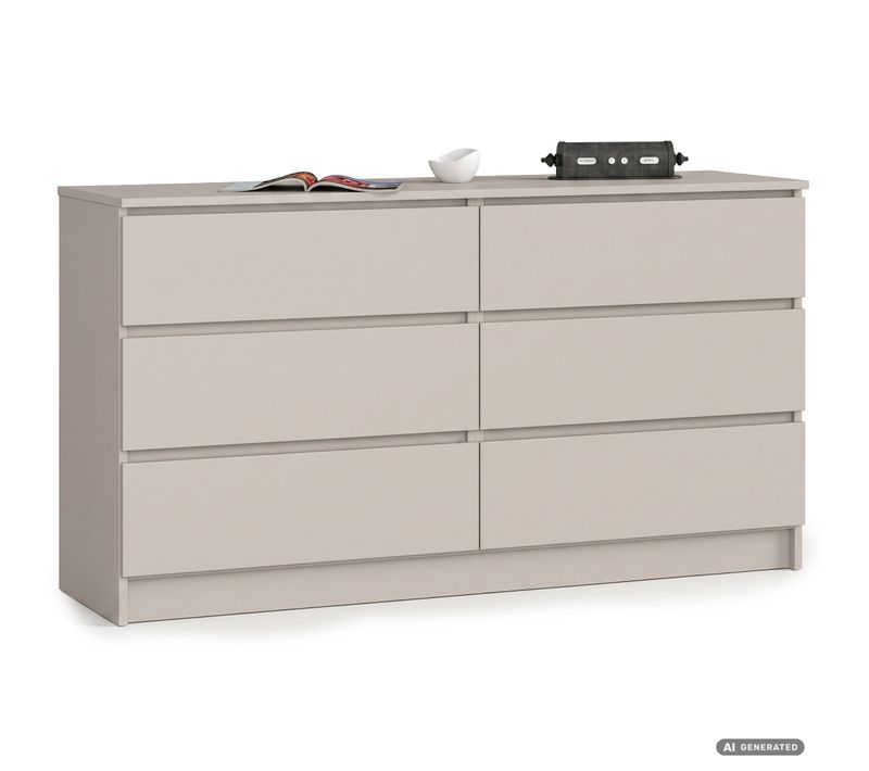 Commode K140 Cachemire 138 Cm 6 Tiroirs 138x40x77 Cm