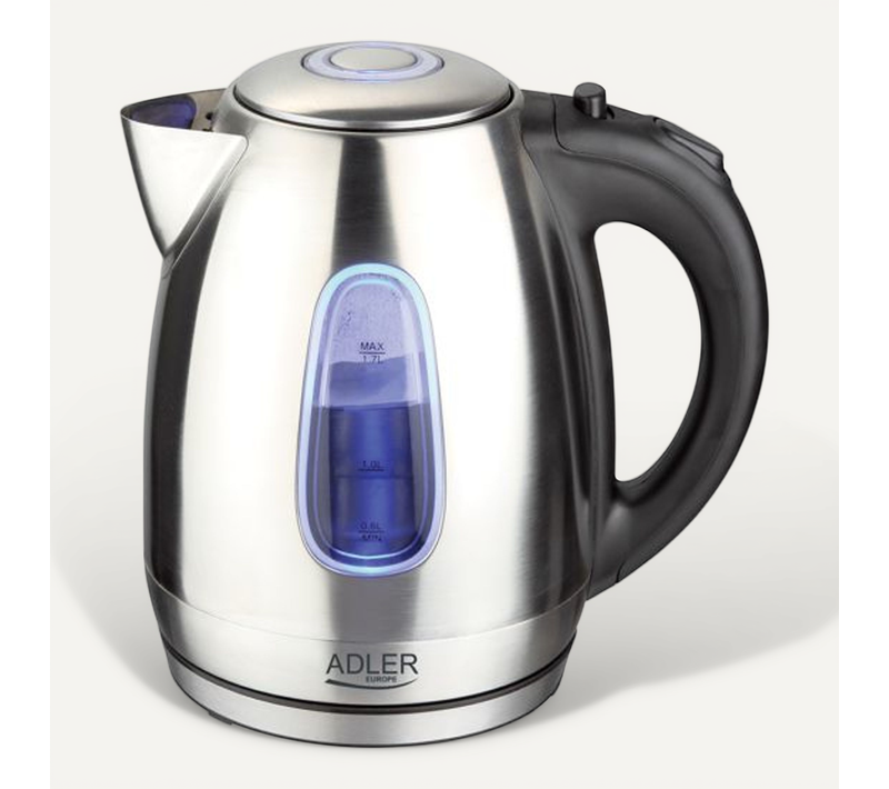 Bouilloires Ad1223 Noir, Acier Inoxydable 1,7 L 2000 W