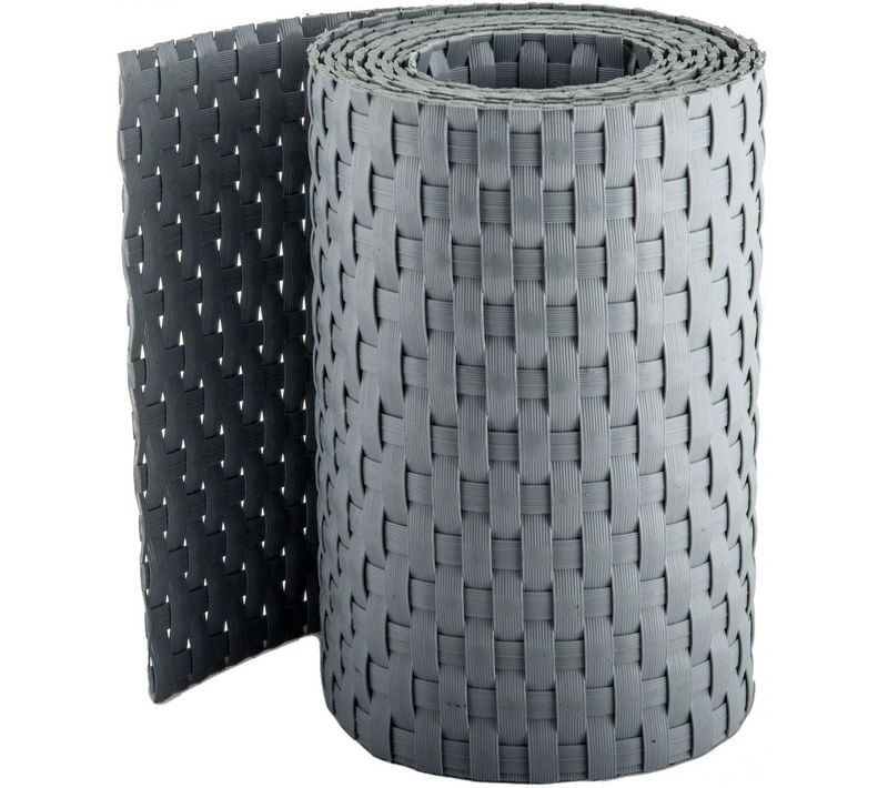 Bande Brise-vue En Résine Tressée Pour Clôture Rigide 19 X 255 Cm Gris Clair