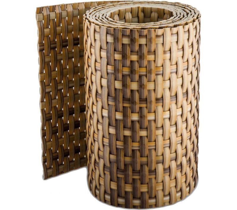 Bande Brise-vue En Résine Tressée Pour Clôture Rigide 19 X 255 Cm Marron Et Beige