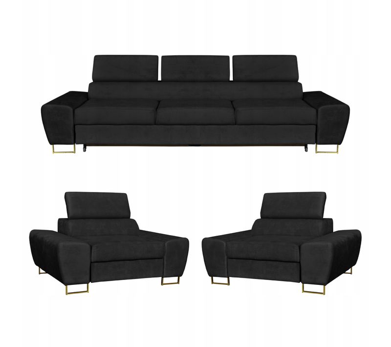Canapé Convertible - Family - Bosso - Noir - Convertible - Réf 1010