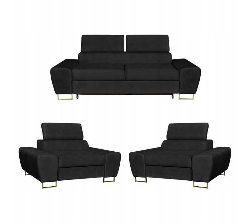 Canapé Convertible - Family - Bosso - Noir - Convertible - Réf 1041