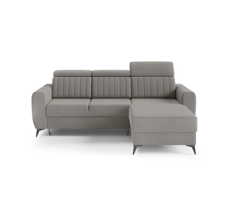 Canapé D’angle Connor I Convertible Avec Coffre - Ottomane Universelle - Beige Foncé