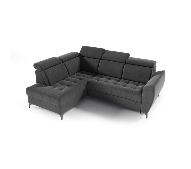 Canapé D’angle Aurora II Convertible Avec Coffre - Ottomane Gauche - Graphite