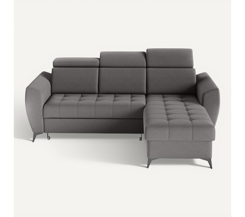Canapé D’angle Aurora I Convertible Avec Appuie-têtes Réglables - Gris