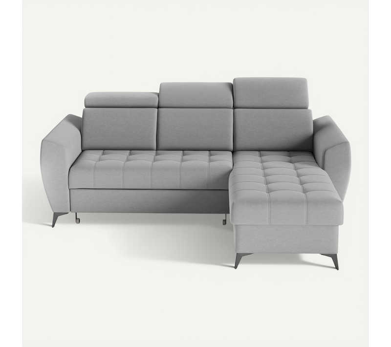 Canapé D’angle Aurora I Convertible Avec Appuie-têtes Réglables - Gris Foncé