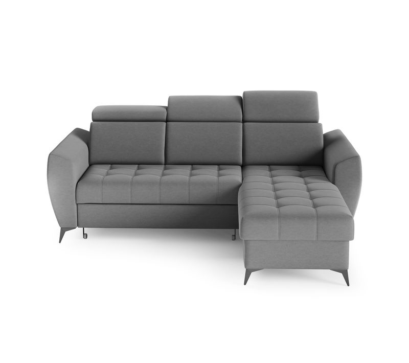 Canapé D’angle Aurora I Convertible Avec Appuie-têtes Réglables - Gris Clair