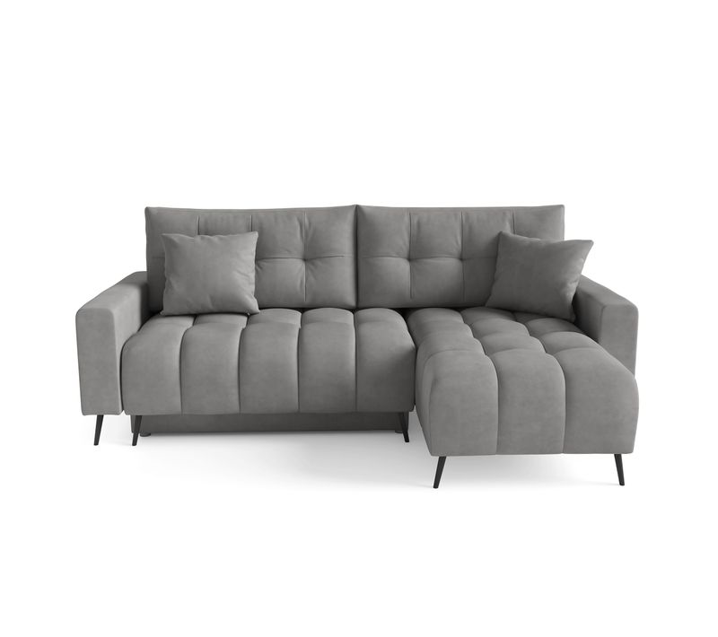 Canapé D’angle Denver Convertible Avec Coffre - Ottomane Universelle - Gris