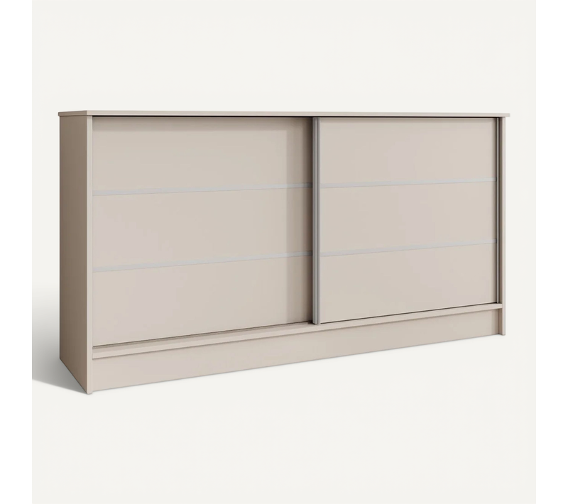 Commode MIRELA 160cm Buffet Moderne Avec 2 Portes Coulissantes Cachemire