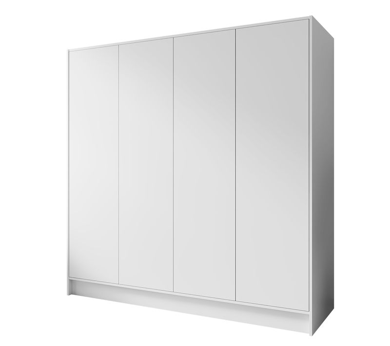 Armoire Gava 200cm - Armoire 4 Portes Battantes, Système Push-to-open, Blanc