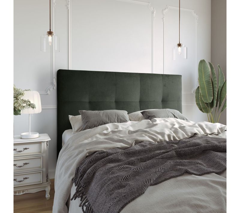 Tête de lit velours L.140 cm KARTY gris