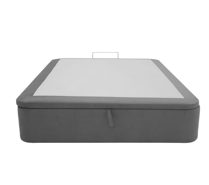 Sommier coffre 160x200 cm DREAMEA EDITION SONNY 2 velours anthracite
