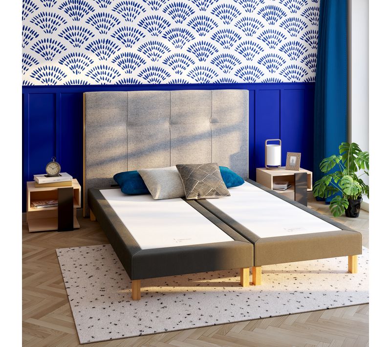 Tête de lit tissu neve CLOE anthracite L.160 cm