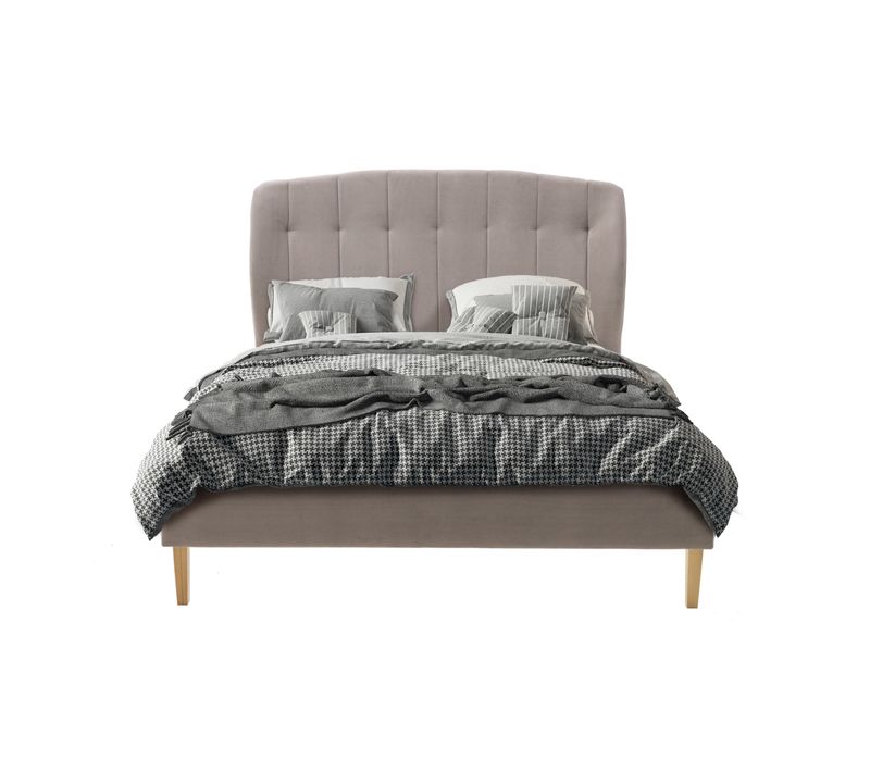 Lit 140x190 cm MARQUIS 2 velours taupe