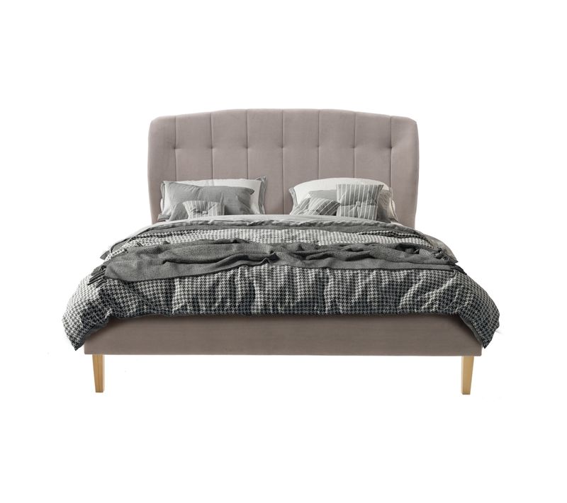 Lit 160x200 cm MARQUIS 2 velours taupe