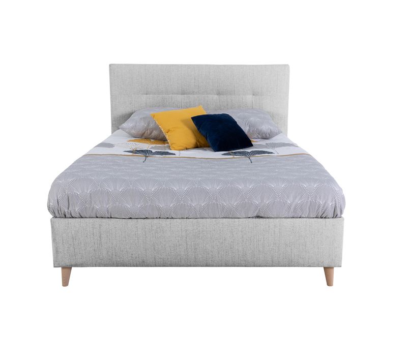 Lit 140x190 cm JAPP tissu gris