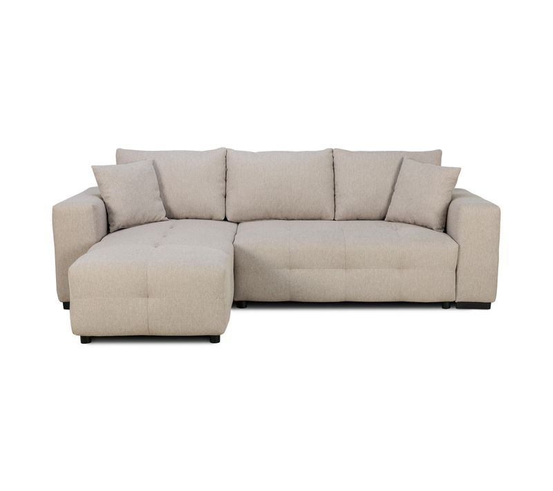 Canapé d'angle méridienne LILOU tissu beige