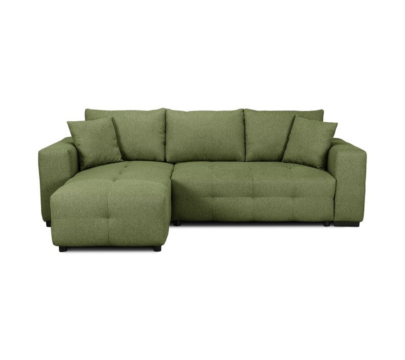 Canapé d'angle méridienne LILOU tissu olive