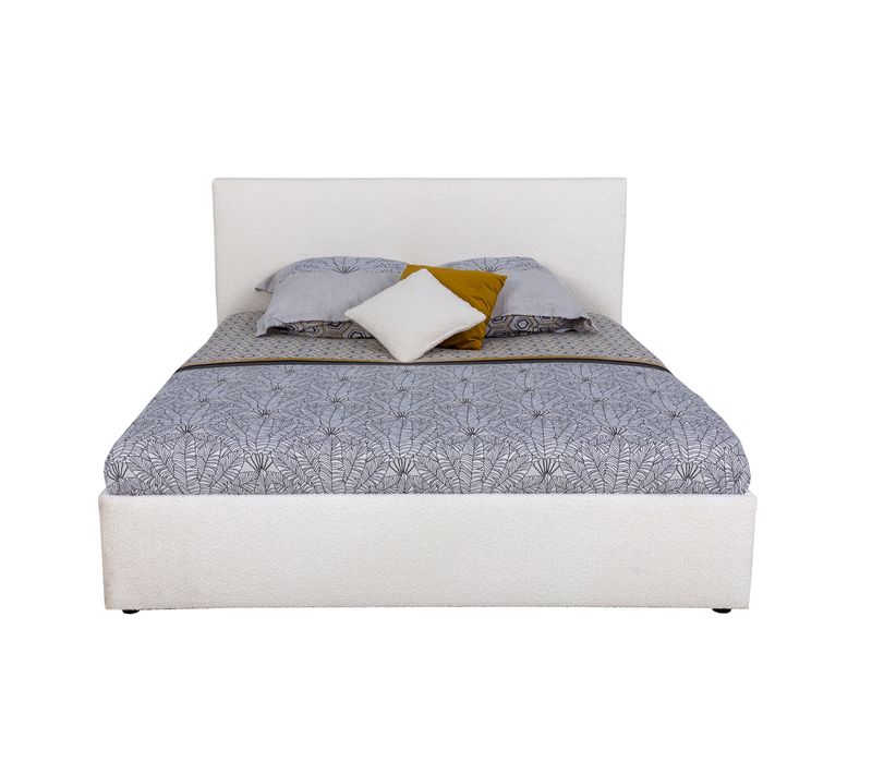 Lit coffre 160x200 cm JAPP tissu bouclette beige