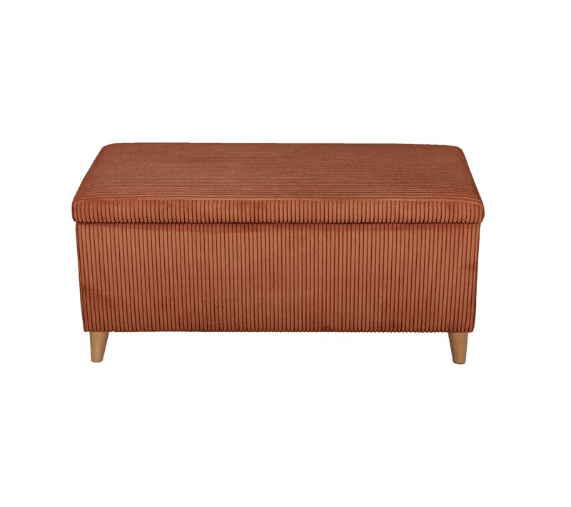 Banc coffre JAPP velours côtelé terracotta
