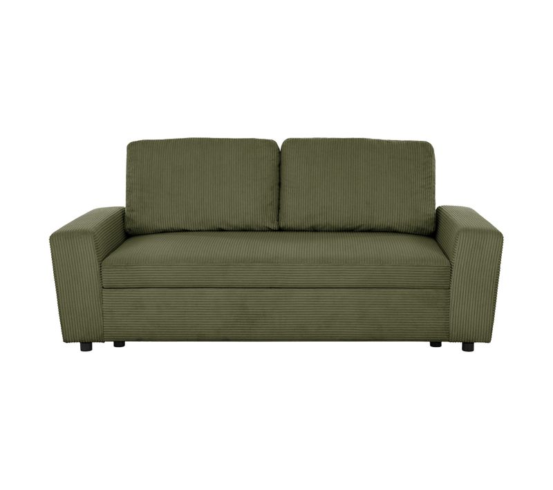 Canapé 2,5 places HAPPY tissu velours kaki