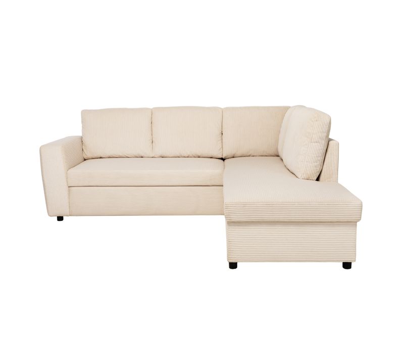 Canapé d'angle HAPPY convertible droit beige