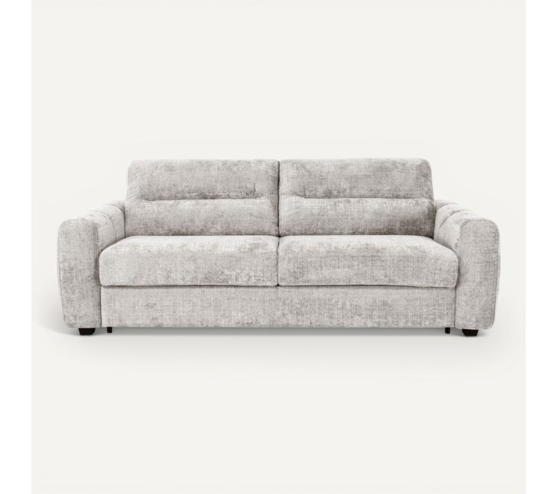 Canapé 3 places convertible MARS tissu cremona gris argent