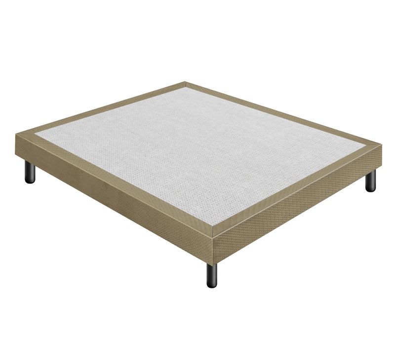 Sommier 160x200 Tapissier Déco Couleur Taupe Resistant Jusqu'à 120 Kg Par Personne